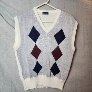 Vintage V-Neck Andrew St. John Fair Isle Argyle vest Men's Small Grandpacore